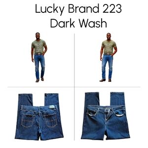 Men's Lucky Brand 223 Straight Leg Jeans Dark Wash $110 Retail EUC